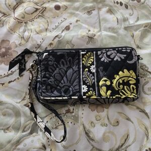 Vera Bradley Black and Yellow Women's Wristlet